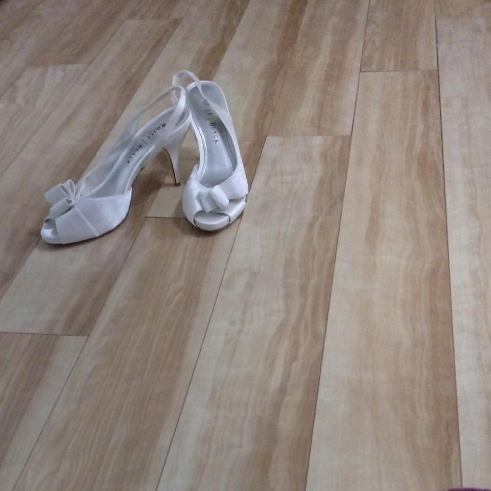 Elegant White Peep-Toe Heels